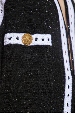 ベスト・ジレ BALMAIN FW25 Cream jacquard vest (FF1AG740VI29 0CF) Balmain Cream Jacquard Vest | italist